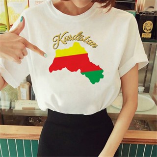 Kurdistan เสื้อยืด ลายการ์ตูนอนิเมะ มังงะ ตลก สําหรับผู้หญิง y2k