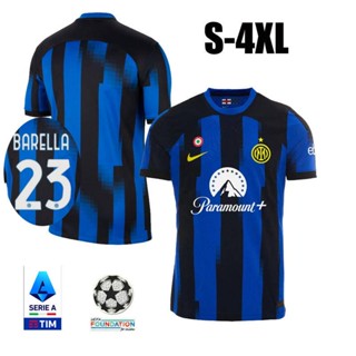 เสื้อกีฬาแขนสั้น ลายทีม Inter Milan 2023 2024 ไซซ์ S - 4XL