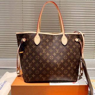 L- Neverfull กระเป๋าถือ กระเป๋าช้อปปิ้ง จุของได้เยอะ สไตล์คลาสสิก แฟชั่นเรโทร