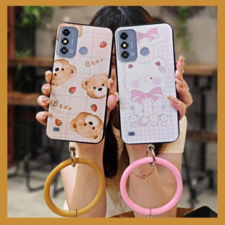 youth texture Phone Case For ZTE Blade A53 ring advanced trend taste hang wrist creative funny protective liquid silicone Cartoon