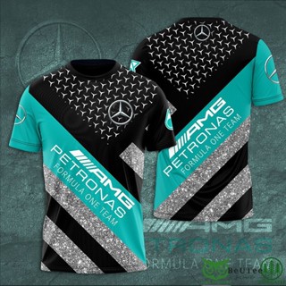 เสื้อยืดแขนสั้น พิมพ์ลาย Mercedes Petronas One Team F1 โอเวอร์ไซซ์ แฟชั่นฤดูร้อน สําหรับผู้ชาย