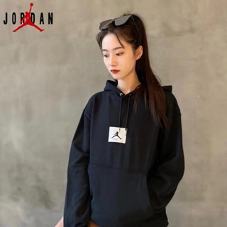 【พร้อมส่ง】ของแท้ 100% เสื้อกันหนาว มีฮู้ด ผ้าฝ้าย ปักลายโลโก้ Air Jordan ทรงหลวม สําหรับผู้ชาย และผู้หญิง DA9817-010-256