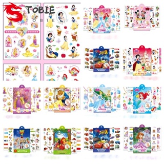 Tobie สติกเกอร์รอยสักชั่วคราว ลายการ์ตูนเจ้าหญิงสไปเดอร์แมน กันน้ํา DIY สําหรับตกแต่งร่างกาย 4 แผ่น ต่อกล่อง