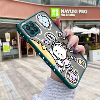 เคสโทรศัพท์มือถือแบบแข็ง ใส ขอบสี่เหลี่ยม กันกระแทก ลายการ์ตูนอวกาศ สําหรับ OPPO A93 2020 F17 Pro Reno 4F Reno 4 Lite