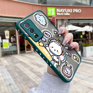 เคสโทรศัพท์มือถือแบบแข็ง ใส กันกระแทก ลายการ์ตูนอวกาศ มีลายด้านข้าง สําหรับ VIVO Y76 5G Y76s Y74s 5G