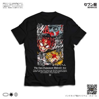 S-5XL เสื้อยืดแขนสั้นSeven.co - เสื้อยืดผ้าฝ้าย พิมพ์ลายอนิเมะ Demon Slayer Ent Arc Tanjiro Zenitsu Inosuke Combed 20s ส