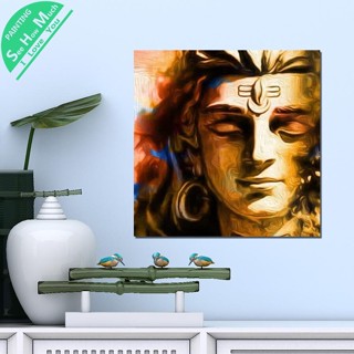 โปสเตอร์ผ้าใบ พิมพ์ลาย Lord Shiva God Yellow HD สําหรับตกแต่งผนังห้อง 1 ชิ้น