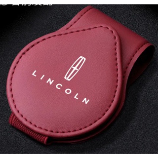 LINCOLN LOGO car sun visor card business card leather storage clip NAVIGATOR AVIATOR NAUTILUS CORSAIR star MKZ MKC MKX MKT interior modification storage glasses clip sunglasses flip holder