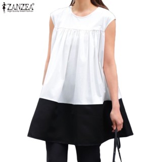 Zanzea เสื้อลําลอง คอกลม แขนกุด สีพื้น สไตล์เกาหลี สําหรับผู้หญิง