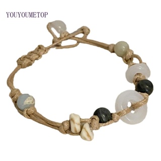 Youyo สร้อยข้อมือ ลูกปัดหินคริสตัลธรรมชาติ สไตล์จีนโบราณ สําหรับผู้หญิง