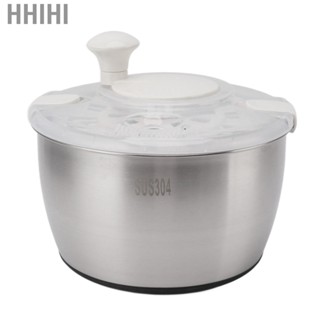 Hhihi Home Stainless Steel Salad Spinner Lettuce Vegetable Fruit Drain Basket