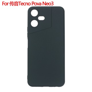 Tecno POVA Neo3 เคสสีดํา นิ่ม TPU ซิลิโคน ป้องกันเต็มรูปแบบ