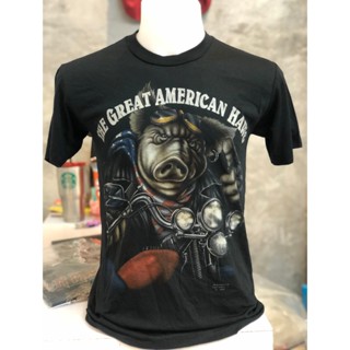 [S-5XL]สไตล์มินิมอล THE GREAT AMERICAN HAWE เสื้อสไตล์วินเทจ ไม่มีตะเข็บขาง สรีนหน้าและหลังขับเนื้อ งานผ้าบาง คนดัง