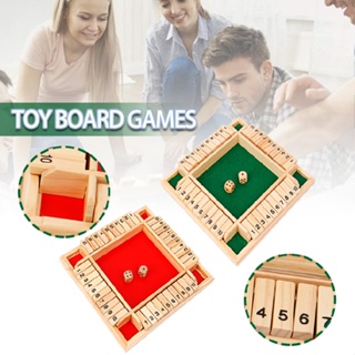 Four Sided 10 Numbers Board Game Set Wooden Digital Flop Dice Game Toys