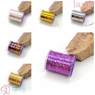 Lanfy Nymph ด้ายโฮโลแกรม ขนาดเล็ก 1 มม. ยาว 120 หลา สําหรับตกปลา