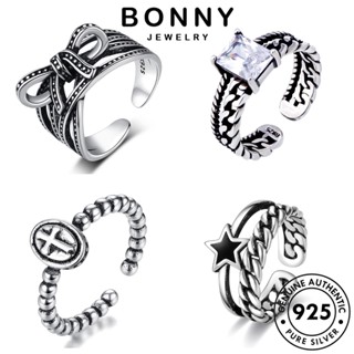 BONNY JEWELRY เงิน Silver ต้นฉบับ เครื่องประดับ 925 แท้ เกาหลี แฟชั่น วินเทจ เครื่องประดับ แหวน ผู้หญิง M042