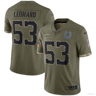 เสื้อกีฬาแขนสั้น ลายทีมชาติฟุตบอล NFL Indianapolis Colts Jersey Leonard Salute To Service พลัสไซซ์ HQ1 2022 QH1