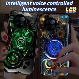 Mg เคสโทรศัพท์มือถือแบบแก้ว พร้อมไฟ LED สําหรับ Samsung S21ULTRA S21+ S22+ S22ULTRA S20+ A12 A72 A71 A52 A51 A32 A21S NOTE10+ NOTE20ultra S23 S23Ultra S23+ A14