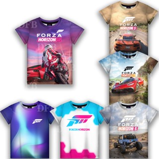 Forza HORIZON 5 เสื้อยืดคอกลม แขนสั้น ลายเกม 3D แฟชั่นฤดูร้อน สไตล์เกาหลี สําหรับเด็ก