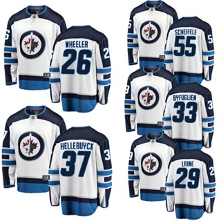 เสื้อกีฬาแขนสั้น ลายทีม Nhl Hockey Jersey Jetsey Jets 26 Wheeler 29 Laine 33