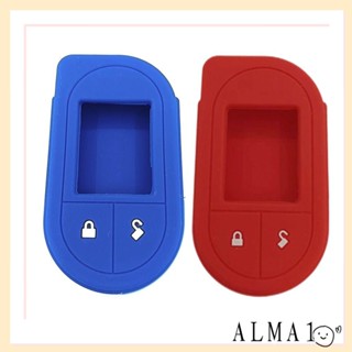 ALMA เคสกุญแจรีโมตรถยนต์ ยางซิลิโคนนิ่ม แบบพกพา พร้อมปุ่ม สีแดง สีฟ้า สําหรับ Viper 2 ชิ้น