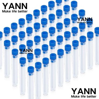 Yann1 หลอดทดลองวิทยาศาสตร์ พลาสติกใส ขนาด 13×78 มม. พร้อมฝาปิด สีฟ้า สําหรับโรงเรียน 50 แพ็ค