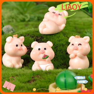 Liaoy ฟิกเกอร์หมูกินแตงโม ขนาดเล็ก DIY สําหรับตกแต่งสวน