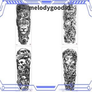 Melodygoods1 ปลอกแขน ขนาดใหญ่ ลายสักร่างกาย กุหลาบ กันน้ํา สําหรับผู้ชาย และผู้หญิง