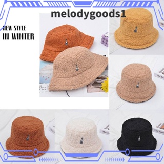 MELODYGOODS1 หมวกบักเก็ต ผ้าขนสัตว์ ให้ความอบอุ่น แฟชั่นฤดูหนาว สไตล์ชาวประมง