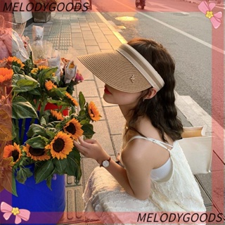 Melodg หมวกชายหาด ฤดูร้อน แบบพกพา ป้องกันรังสียูวี หมวกกันแดด ลําลอง