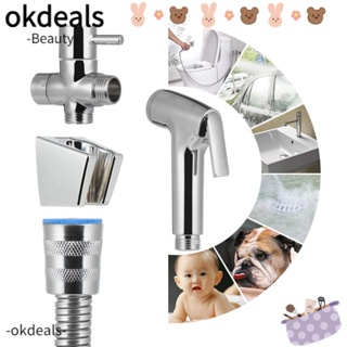 OKDEALS ชุดหัวฝักบัวอาบน้ํา ก๊อกน้ําทําความสะอาดตัวเอง แบบมือถือ