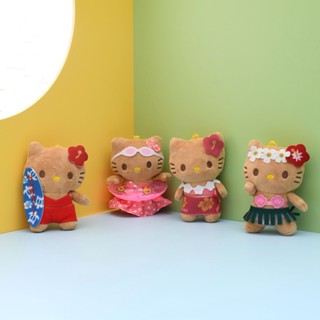 Hobby Sanrio ตุ๊กตา Hello Kitty หนังสีน้ําตาล ของขวัญสําหรับเด็ก กระเป๋า จี้ ฤดูร้อน เล่นเซิร์ฟ ว่ายน้ํา ของเล่นสําหรับเด็ก