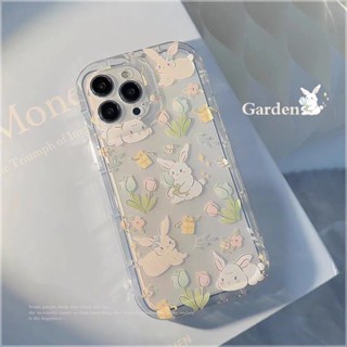 Yiki|เคสโทรศัพท์มือถือแบบนิ่ม TPU กันกระแทก ลายดอกไม้ กระต่าย สําหรับ Motorola E32 E22 G73 G72 E13 2023 G53 G9 Play G23 G13 G22 G10 G30