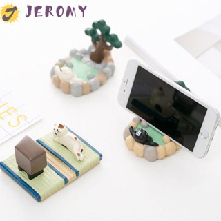 Jeromy ที่วางโทรศัพท์เรซิ่น รูปแมว ทนทาน อุปกรณ์เสริม สําหรับตกแต่งโต๊ะทีวี