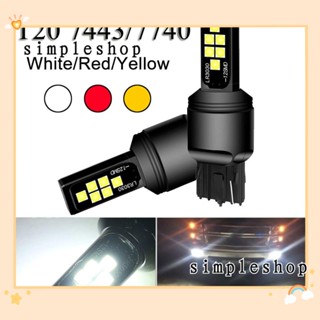 หลอดไฟเบรกรถยนต์สีแดงเหลืองขาวเรียบง่าย 3030 12smd w 21 w 7443 w 21/5 w t 20