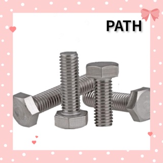 PATH สกรูหัวหกเหลี่ยม สเตนเลส 304 หัวหกเหลี่ยม เกลียวนอก 1/4-20 X 1-1/4 นิ้ว สําหรับประกอบเรือ 20 ชิ้น ต่อล็อต