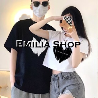 EMILIA SHOP  เสื้อยืด ครอป เสื้อยืดผู้หญิง  ins fashion สวย Korean Style A99J20X 36Z230909