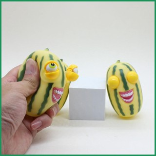 Eye-popping watermelon strip decompression toy pinch music staring watermelon decompression doll