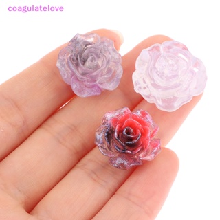 Coagulatelove ต่างหูเรซิ่น รูปดอกกุหลาบ 3D สีเรืองแสง สําหรับทําเครื่องประดับ 10 ชิ้น [ขายดี]