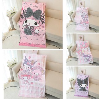 SANRIO Yyds ผ้าขนหนูอาบน้ํา แบบนิ่ม พิมพ์ลายการ์ตูน Melody Kuromi น่ารัก ขนาด 150x70 ซม. สําหรับเด็กผู้หญิง