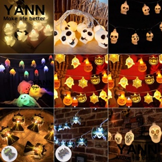 Yann1 สายไฟหิ่งห้อย LED รูปโครงกระดูก 1.5 เมตร สีดํา และสีขาว สําหรับแขวนตกแต่งปาร์ตี้ฮาโลวีน