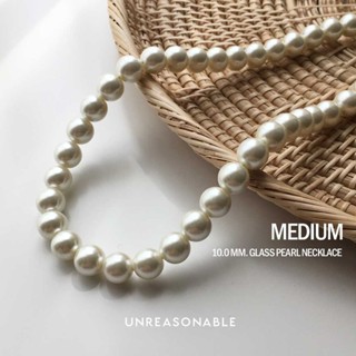 สร้อยคอมุกแก้ว ขนาด 10 mm. Unreasonable Accessories UA0657-01