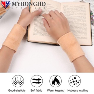 Myronghd สายรัดข้อมือ ผ้าแคชเมียร์ถัก ผ้าฟลีซ แบบยืดหยุ่น ให้ความอบอุ่น เหมาะกับฤดูหนาว สําหรับผู้ชาย และผู้หญิง