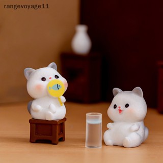 [Rangevoyage] ตุ๊กตาแมวเรซิ่นจิ๋วน่ารัก สําหรับตกแต่งบ้าน ห้องลูกแมว โต๊ะทํางาน ของขวัญ [TH]