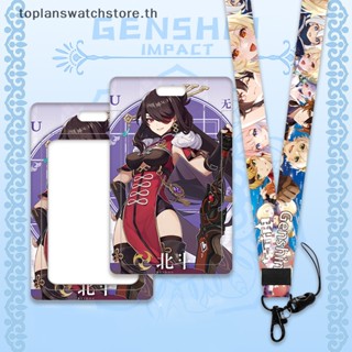 Toplan กระเป๋าใส่บัตรเครดิต แบบพลาสติก ลายการ์ตูนอนิเมะ Genshin แบบพกพา