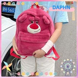 Daphs กระเป๋าเป้สะพายหลัง กระเป๋านักเรียน ลายการ์ตูนหมี สีแดงกุหลาบ น่ารัก สําหรับเด็กผู้ชาย และเด็กผู้หญิง