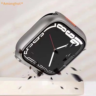 Amonghot&gt; ใหม่ เคสกันชนหน้า หลัง แบบแข็ง PC สําหรับ IOS Watch 44 มม. 45 มม. iwatch 8 7 6 5 4