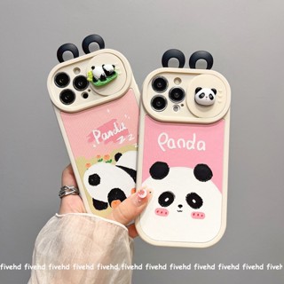 เคสป้องกันโทรศัพท์มือถือ แบบนิ่ม ลายการ์ตูนแพนด้า สําหรับ iPhone 15 14 13 12 11 Pro Max