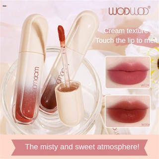 Wodwod Velvet Fog Light Sense Milk Cream Lip Glaze Matte Low Saturation Pseudo Plain Face Student Parity Grey Pink nuuo