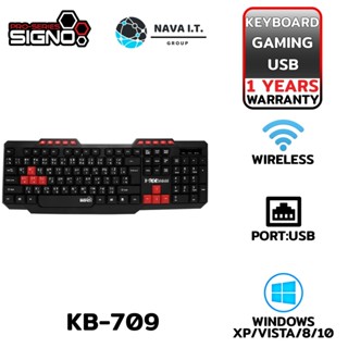 COINSคืน15%⚡FB9JMZV6⚡ SIGNO KB-709 คีย์บอร์ด GAMING KEYBOARD RUBBER DOME รับประกันศูนย์1ปี